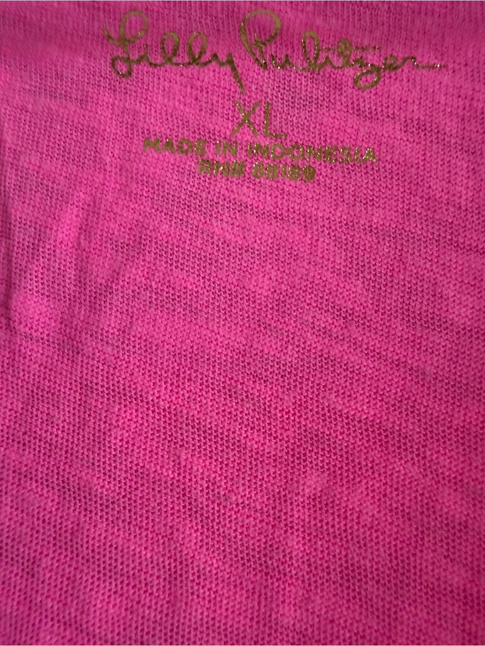NWT Lilly Pulitzer Etta Long Sleeve Top XL Pink Prosecco Slub V-Neck Neon Tee - Picture 5 of 9
